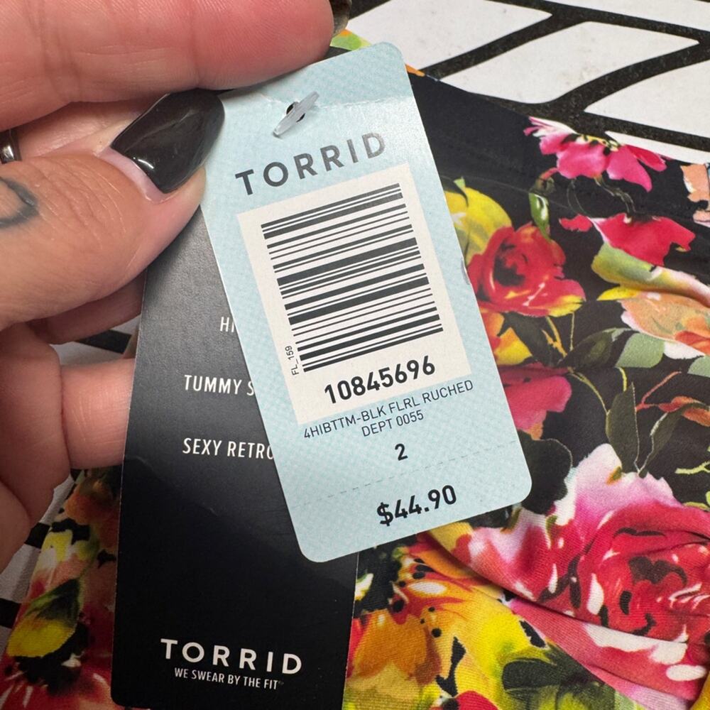 Torrid Floral High-Waisted Floral NWT Bikini Bottoms size 2 - Picture 8 of 8
